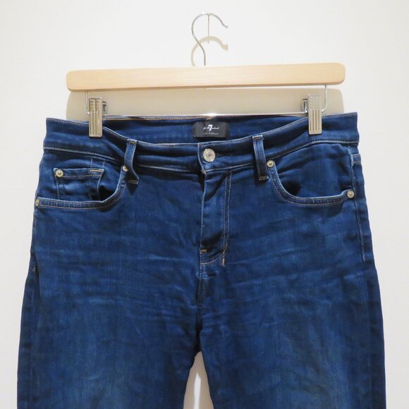 7 FOR ALL MANKIND Dojo Moreno Wide Leg Flare Jeans in Blue Denim Retro - Size 32 - Picture 4 of 14